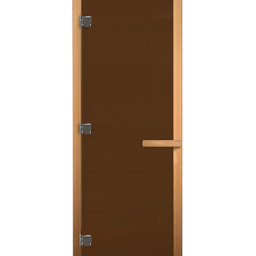 Дверь стекло  Бронза 180х70 (8мм, 3 петли 716 GB) (ХВОЯ)-1