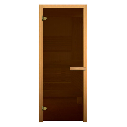 Дверь стекло  Бронза 170х70 (6мм, 2 петли 716 GB) (ХВОЯ) НОВАЯ-1