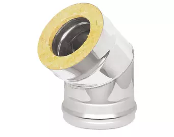 Сэндвич-колено Нерж+Нерж (AISI 316/304 (0,5мм/0,5мм) 45* (150x250)