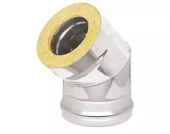 Сэндвич-колено Оц+Нерж (AISI 430/0,5мм) 45* 3 секции (150х220)