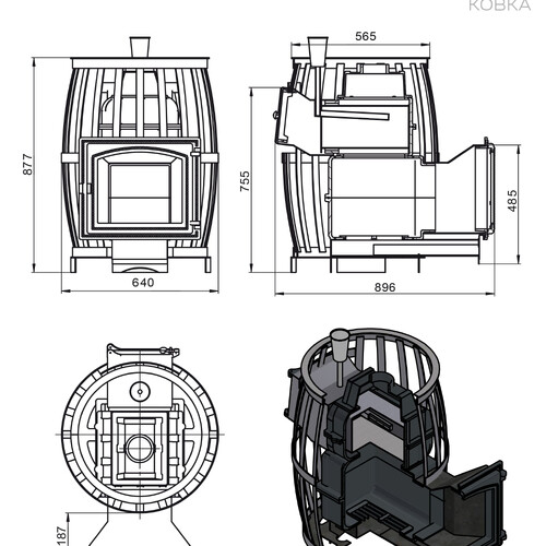 Печь ВЕЗУВИЙ Легенда Русский пар Ковка 18 (240)-4