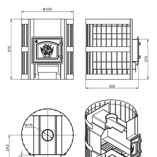 Печь ВЕЗУВИЙ Оптимум Стандарт 14 (ДТ-3) б/в-7