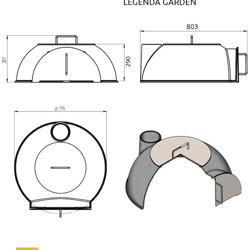 Садовая чугунная печь Legenda Garden-3