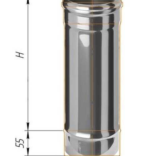 Дымоход Феррум нержавеющий (430/0,8 мм) ф250 L=0,5м-1