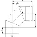 Колено Феррум угол 90° нержавеющее (430/0,5мм) ф200-3