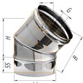 Колено Феррум угол 135° нержавеющее (430/0,5 мм) ф200-1
