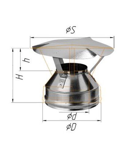 Оголовок Феррум оцинкованный, (430/0,5 мм), ф250/350, по воде-1