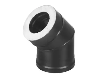 Сэндвич-колено BLACK (AISI 430 1,0мм/0,5мм, KERALUX) 45* 2 секции (150х250)