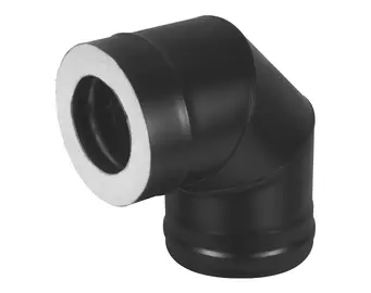 Сэндвич-колено BLACK (AISI 430 1,0мм/0,5мм, KERALUX) 90* 3 секции (200х300)