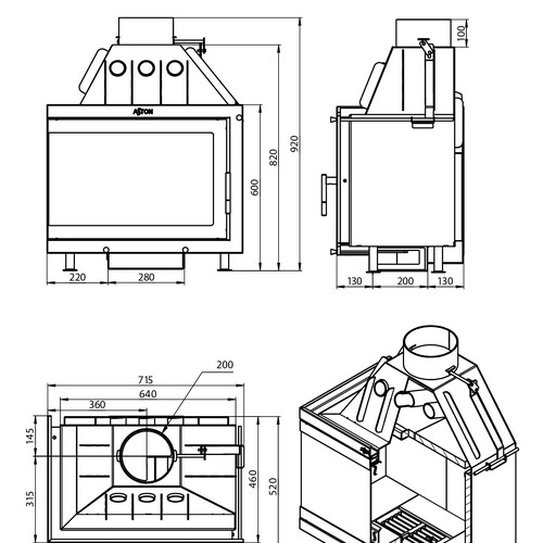 Каминная топка ASTON 700 L-9