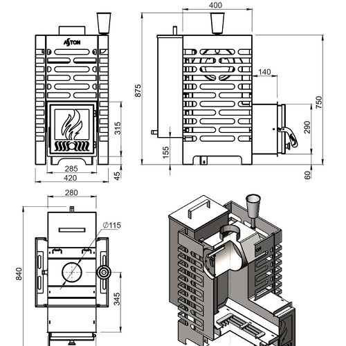 Печь для бани ASTON 16 