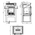 Печь-Камин ASTON 11кВт (180 м3) Ø 150мм (Чугунная дверь) Талькохлорит-3