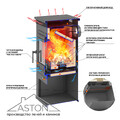 Печь-Камин ASTON 11кВт (180 м3) Ø 150мм (Чугунная дверь) Талькохлорит-5