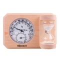 Термогигрометр мини EVEREST c часами, кедр (TG-09 white)-1