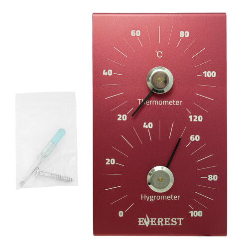 Термогигрометр EVEREST, алюминий RED (TG-26)-4