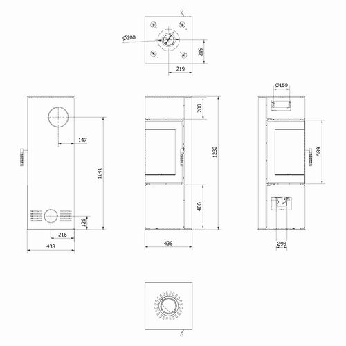Печь-камин ODYN KRATKI-6