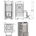 Печь для бани ASTON 20 стекло с баком на трубе 50л Ø115 (AISI 439)-3